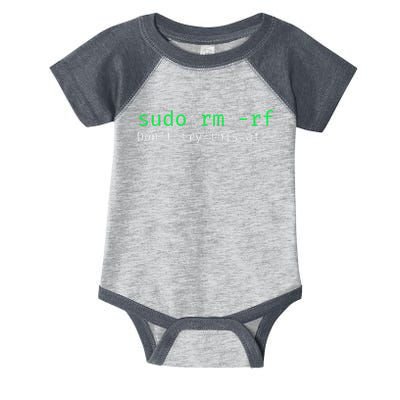 Sudo Rm Rf Funny Linux Sysadmin Command Line Infant Baby Jersey Bodysuit