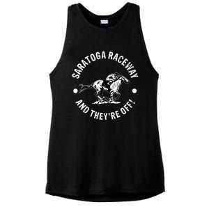 Saratoga Raceway Racetrack Horse Racing Equestrian NY Derby Ladies PosiCharge Tri-Blend Wicking Tank