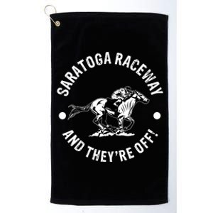 Saratoga Raceway Racetrack Horse Racing Equestrian NY Derby Platinum Collection Golf Towel