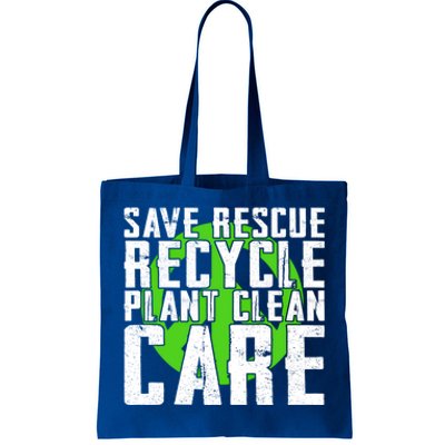 Save Rescue Recycle Plant Clean Care Happy Earth Day Gift Tote Bag