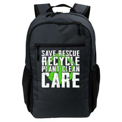 Save Rescue Recycle Plant Clean Care Happy Earth Day Gift Daily Commute Backpack