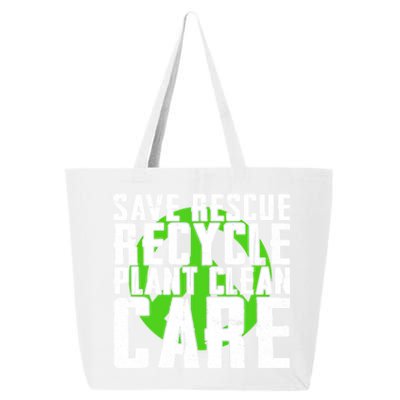 Save Rescue Recycle Plant Clean Care Happy Earth Day Gift 25L Jumbo Tote