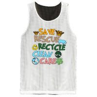 Save Rescue Recycle Clean Care Earth Save The Earth Floral Earth Awareness Mesh Reversible Basketball Jersey Tank