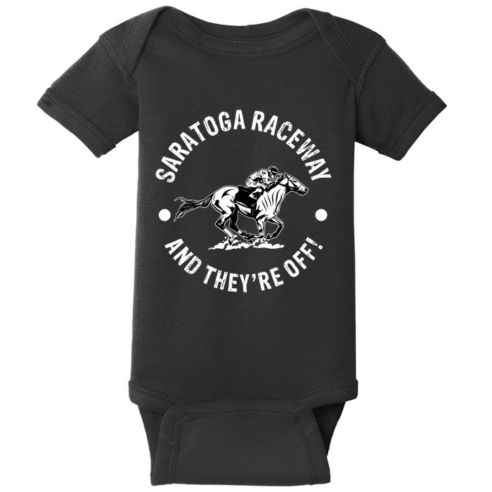 Saratoga Raceway Racetrack Horse Racing Equestrian NY Derby Baby Bodysuit