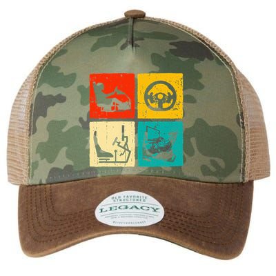 Sim Racing Retro Vintage Simulator Cockpit Racer Experience Legacy Tie Dye Trucker Hat