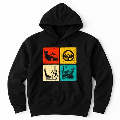 Sim Racing Retro Vintage Simulator Cockpit Racer Experience Hoodie
