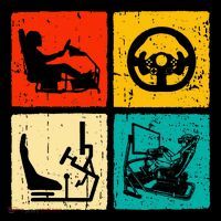 Sim Racing Retro Vintage Simulator Cockpit Racer Experience Tall T-Shirt