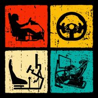 Sim Racing Retro Vintage Simulator Cockpit Racer Experience Backpack