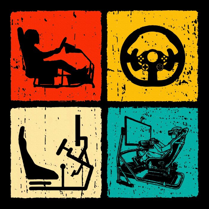 Sim Racing Retro Vintage Simulator Cockpit Racer Experience Backpack