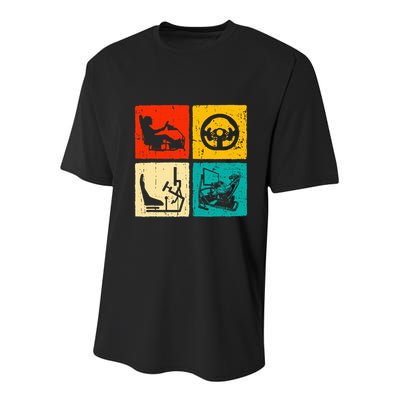 Sim Racing Retro Vintage Simulator Cockpit Racer Experience Youth Performance Sprint T-Shirt