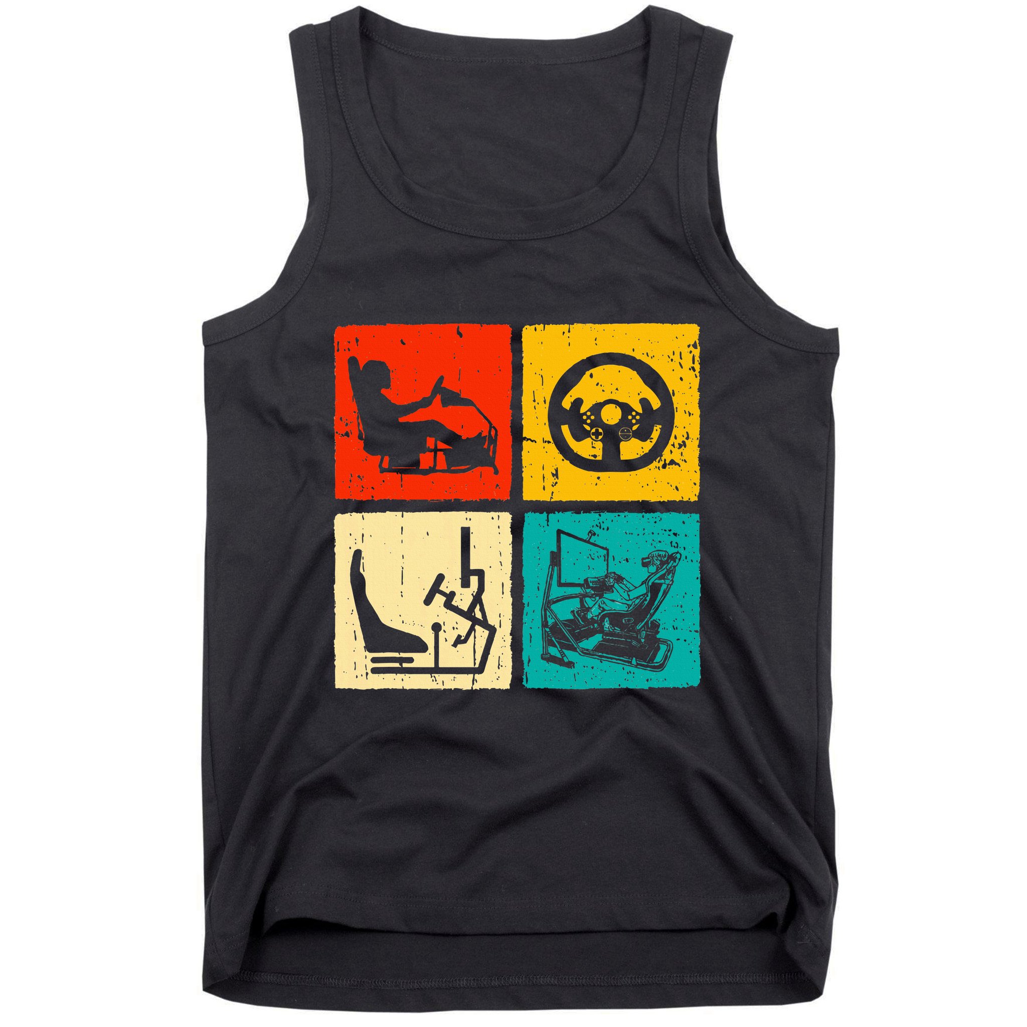 Sim Racing Retro Vintage Simulator Cockpit Racer Experience Tank Top