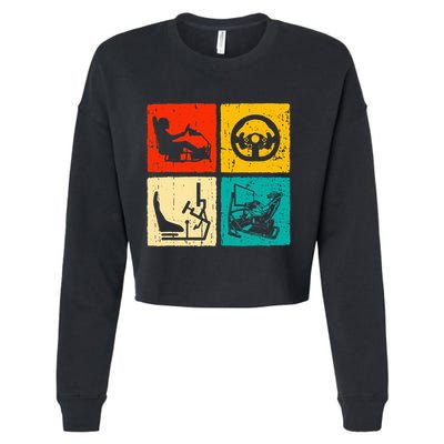 Sim Racing Retro Vintage Simulator Cockpit Racer Experience Cropped Pullover Crew