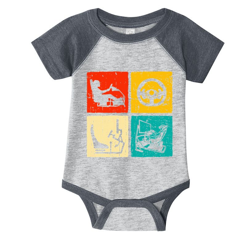 Sim Racing Retro Vintage Simulator Cockpit Racer Experience Infant Baby Jersey Bodysuit
