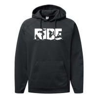 Snowmobile Ride Snowmobiling Winter Sport Gift Performance Fleece Hoodie