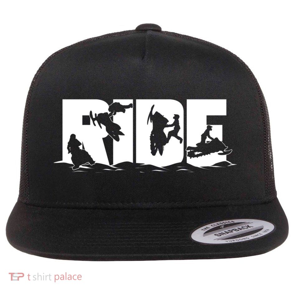 Snowmobile Ride Snowmobiling Winter Sport Gift Flatbill Hat