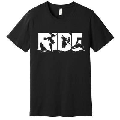 Snowmobile Ride Snowmobiling Winter Sport Gift Premium T-Shirt