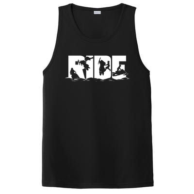 Snowmobile Ride Snowmobiling Winter Sport Gift PosiCharge Competitor Tank