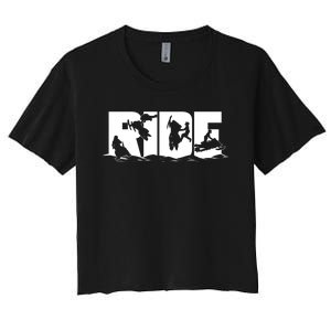 Snowmobile Ride Snowmobiling Winter Sport Gift Women's Crop Top Tee