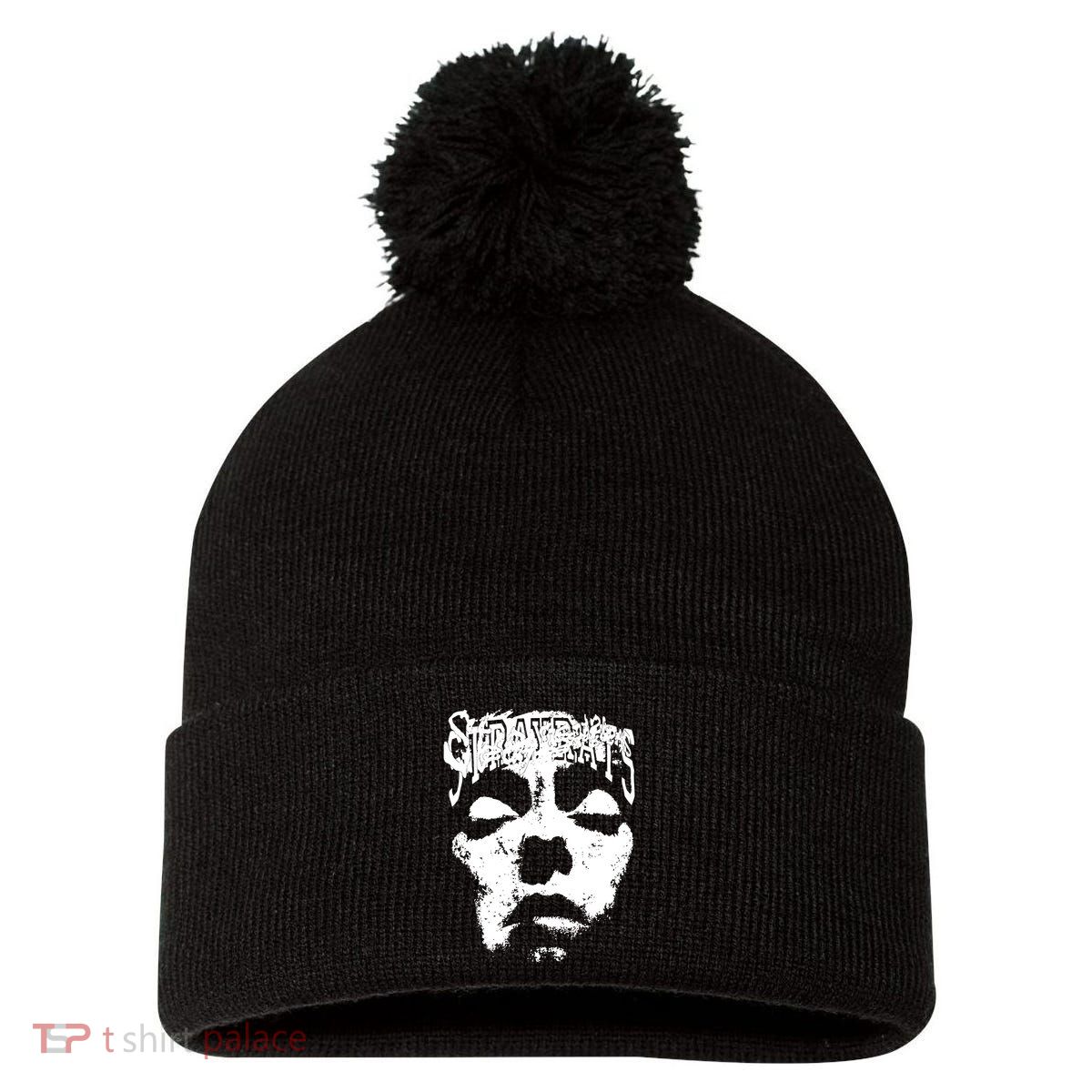 Stray Rats Store Stray Rats Face Pom Pom 12in Knit Beanie