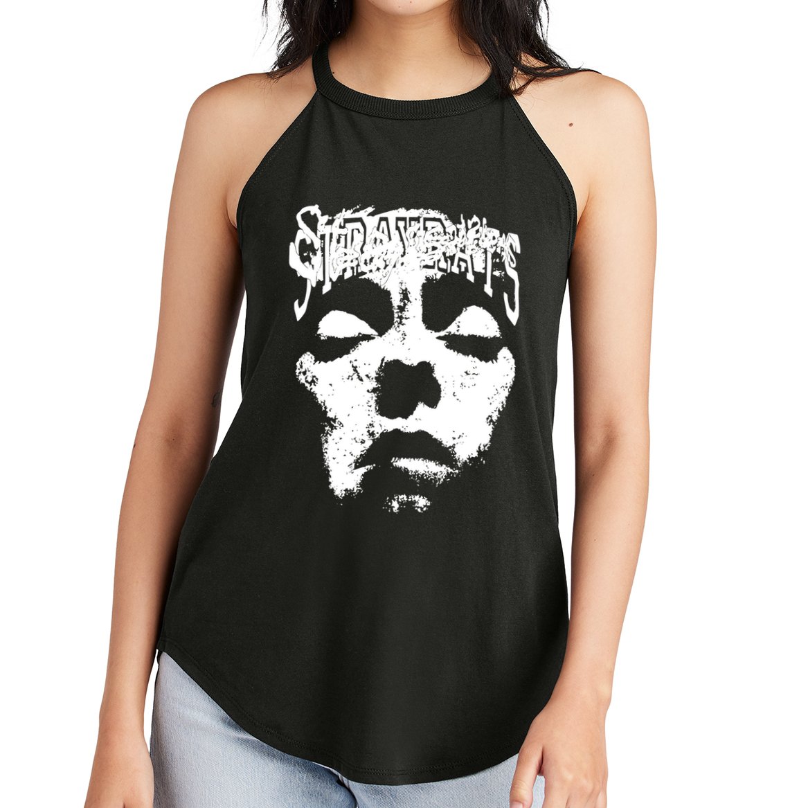 Stray Rats Store Stray Rats Face Women's Perfect Tri Rocker Tank