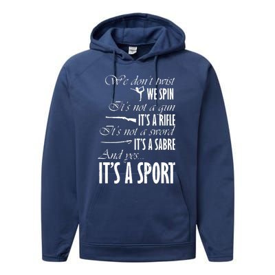 Spin Rifle Sabre Its A Sport Color Guard Winter Guard Performance Fleece Hoodie