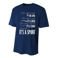 Spin Rifle Sabre Its A Sport Color Guard Winter Guard Performance Sprint T-Shirt