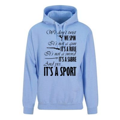 Spin Rifle Sabre Its A Sport Color Guard Winter Guard Unisex Surf Hoodie