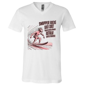 Snapper Rocks Surf Spot Australia V-Neck T-Shirt