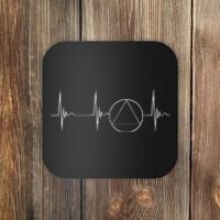 Sober Recover Sobriety Heartbeat Ekg Pulse Abstinence Coaster