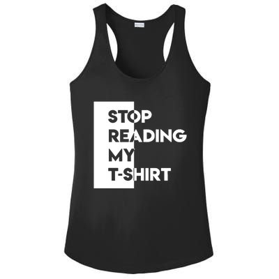 Stop Reading Ladies PosiCharge Competitor Racerback Tank