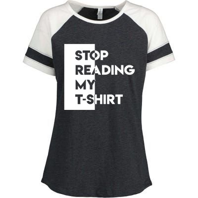 Stop Reading Enza Ladies Jersey Colorblock Tee