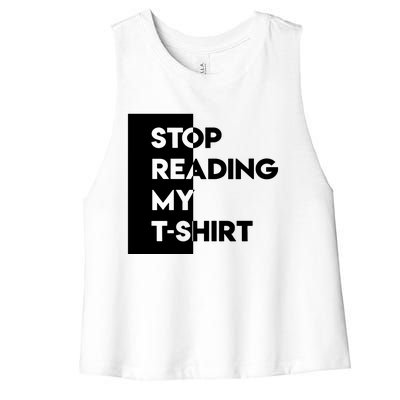 Stop Reading Women's Racerback Cropped Tank