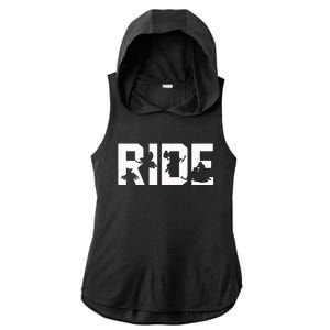 Snowmobile Ride Snowmobiling Winter Sport Gift Ladies PosiCharge Tri-Blend Wicking Draft Hoodie Tank