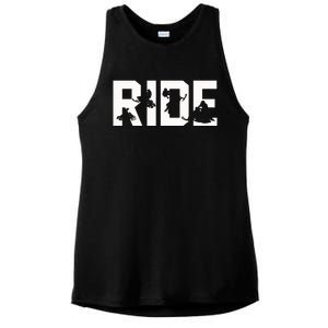 Snowmobile Ride Snowmobiling Winter Sport Gift Ladies PosiCharge Tri-Blend Wicking Tank