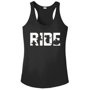 Snowmobile Ride Snowmobiling Winter Sport Gift Ladies PosiCharge Competitor Racerback Tank