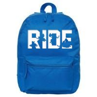 Snowmobile Ride Snowmobiling Winter Sport Gift 16 in Basic Backpack