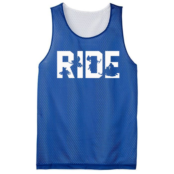 Snowmobile Ride Snowmobiling Winter Sport Gift Mesh Reversible Basketball Jersey Tank