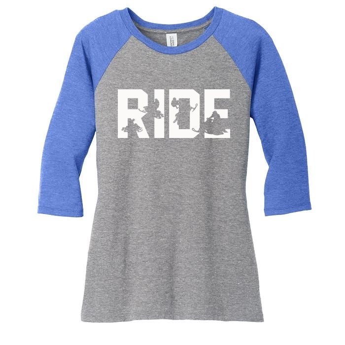 Snowmobile Ride Snowmobiling Winter Sport Gift Women's Tri-Blend 3/4-Sleeve Raglan Shirt