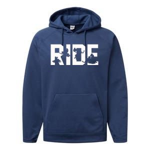 Snowmobile Ride Snowmobiling Winter Sport Gift Performance Fleece Hoodie