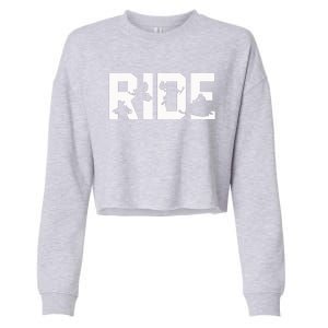 Snowmobile Ride Snowmobiling Winter Sport Gift Cropped Pullover Crew