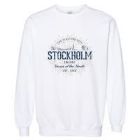 Sweden Retro Style Vintage Stockholm Garment-Dyed Sweatshirt