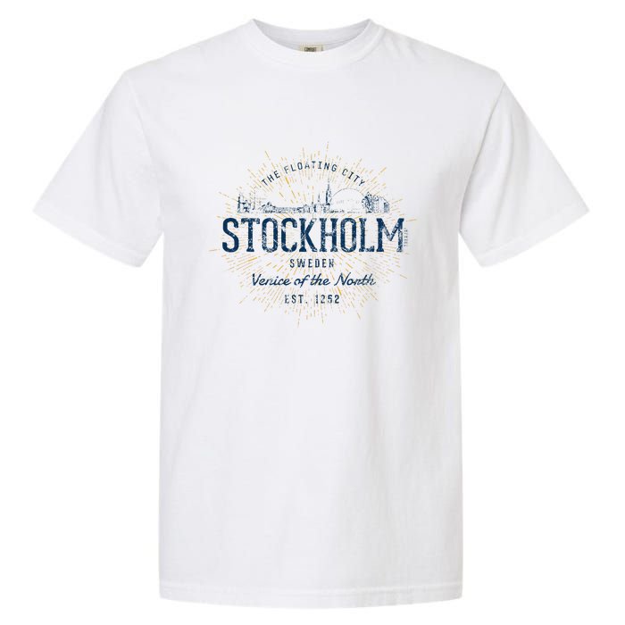 Sweden Retro Style Vintage Stockholm Garment-Dyed Heavyweight T-Shirt