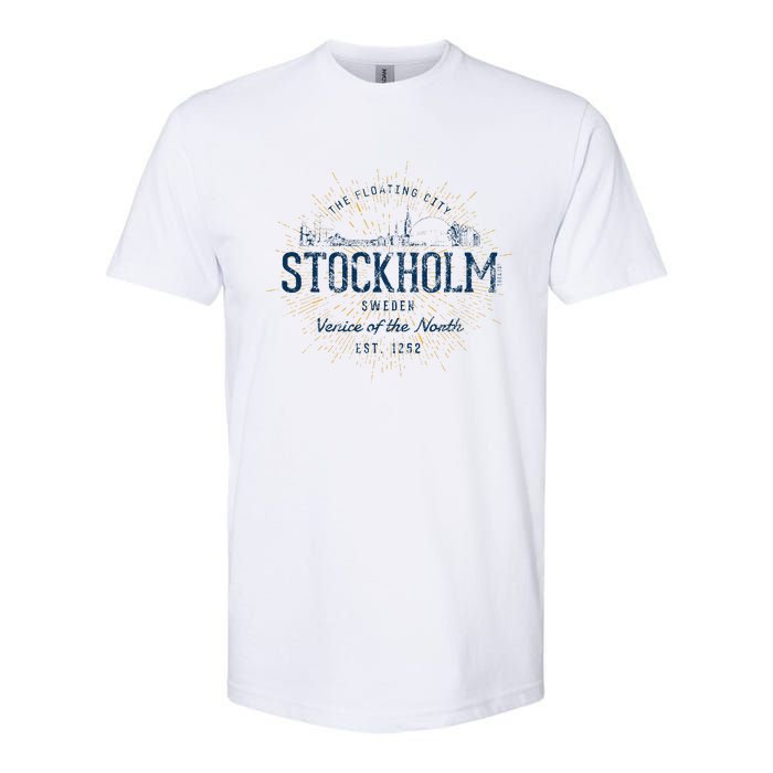 Sweden Retro Style Vintage Stockholm Softstyle CVC T-Shirt