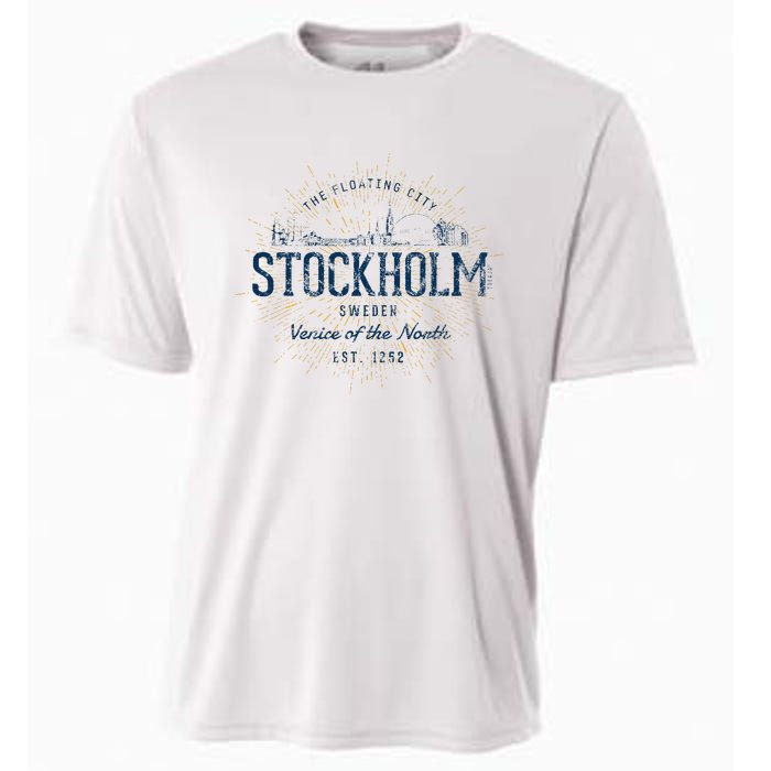 Sweden Retro Style Vintage Stockholm Cooling Performance Crew T-Shirt