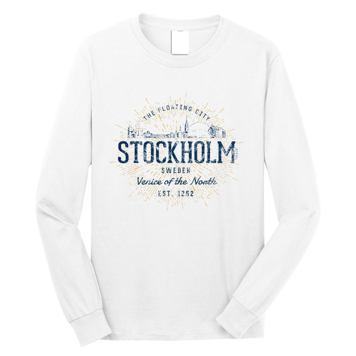 Sweden Retro Style Vintage Stockholm Long Sleeve Shirt