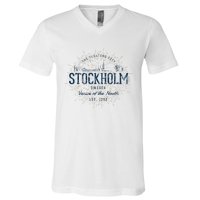 Sweden Retro Style Vintage Stockholm V-Neck T-Shirt