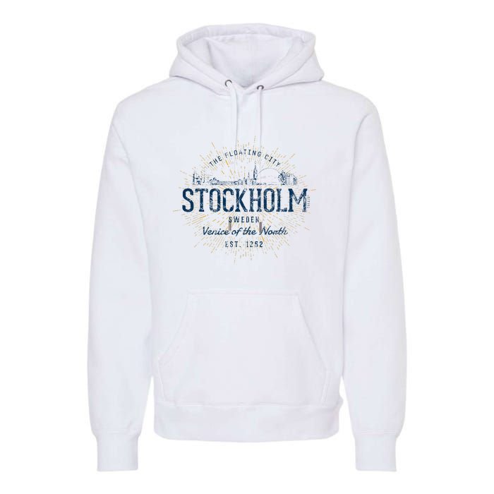 Sweden Retro Style Vintage Stockholm Premium Hoodie