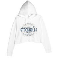 Sweden Retro Style Vintage Stockholm Crop Fleece Hoodie