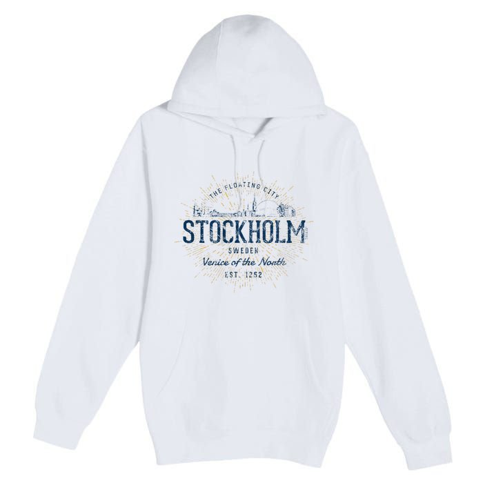 Sweden Retro Style Vintage Stockholm Premium Pullover Hoodie