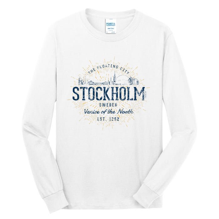 Sweden Retro Style Vintage Stockholm Tall Long Sleeve T-Shirt